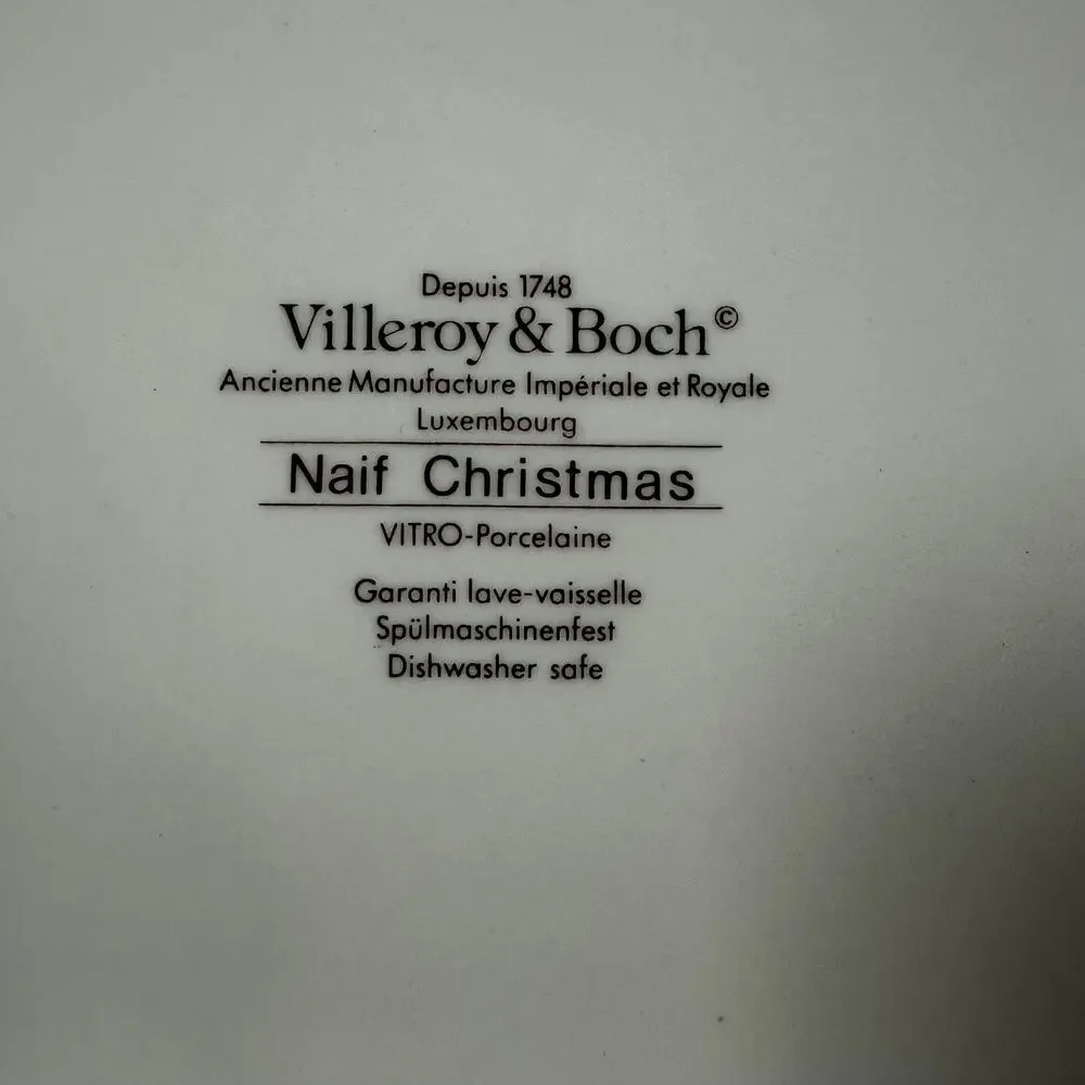 Villeroy & Boch Naif Christmas Serving Tray Porcelain RARE